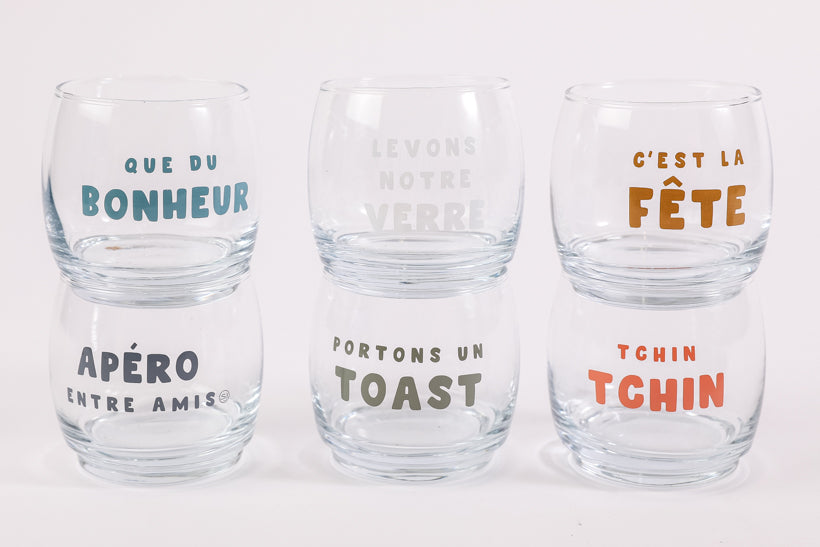 6 verres ronds portons un toast