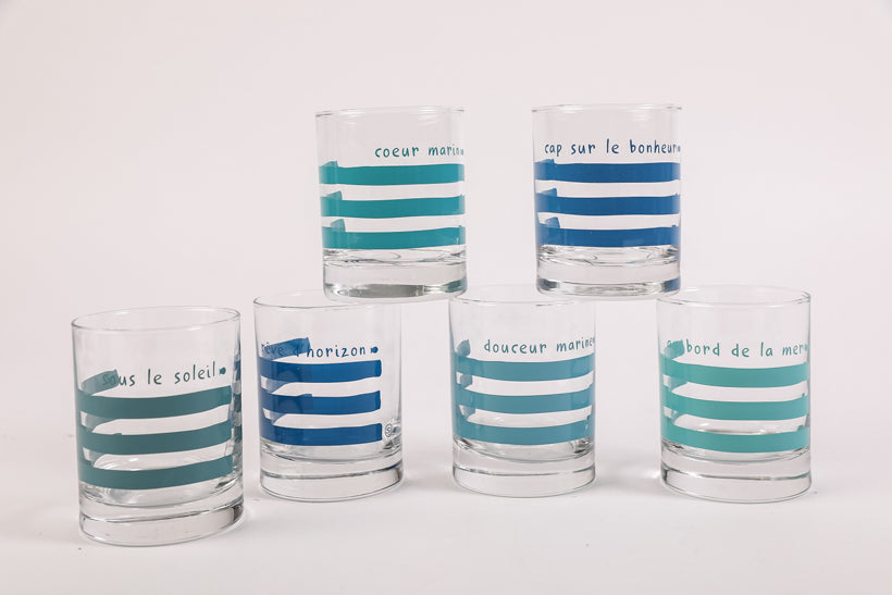 6 verres Gina marinière