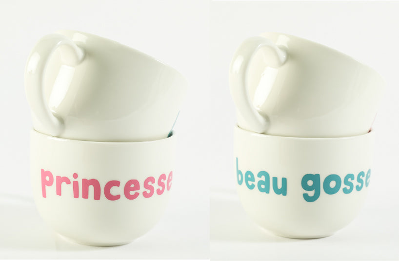 Lot de 2 Petit déjeuner princesse/beau gosse