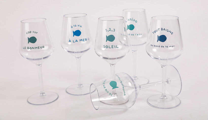 6 verres incassable poisson tout baigne