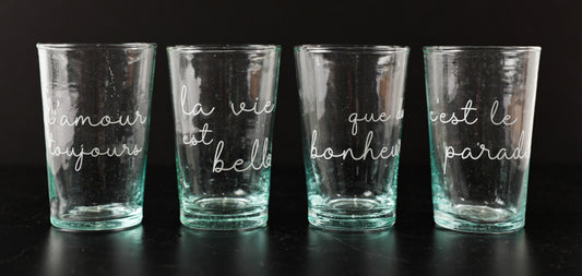 4 verres Beldi empilable la vie est belle