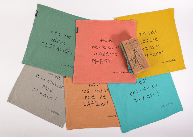 Lot de 6 serviettes de table cour de récré