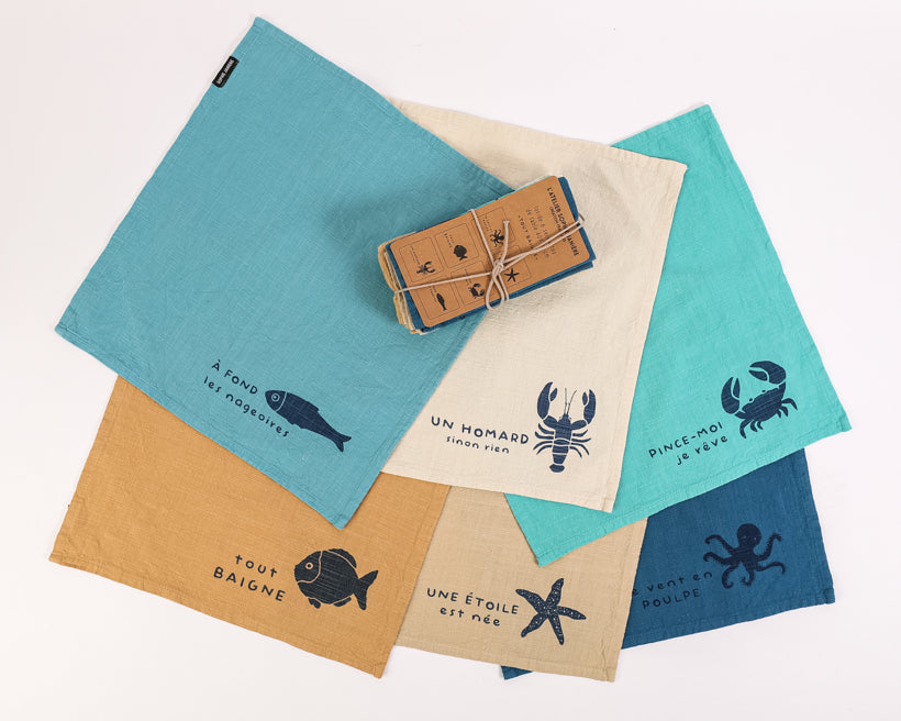 Lot de 6 serviettes de table tout baigne