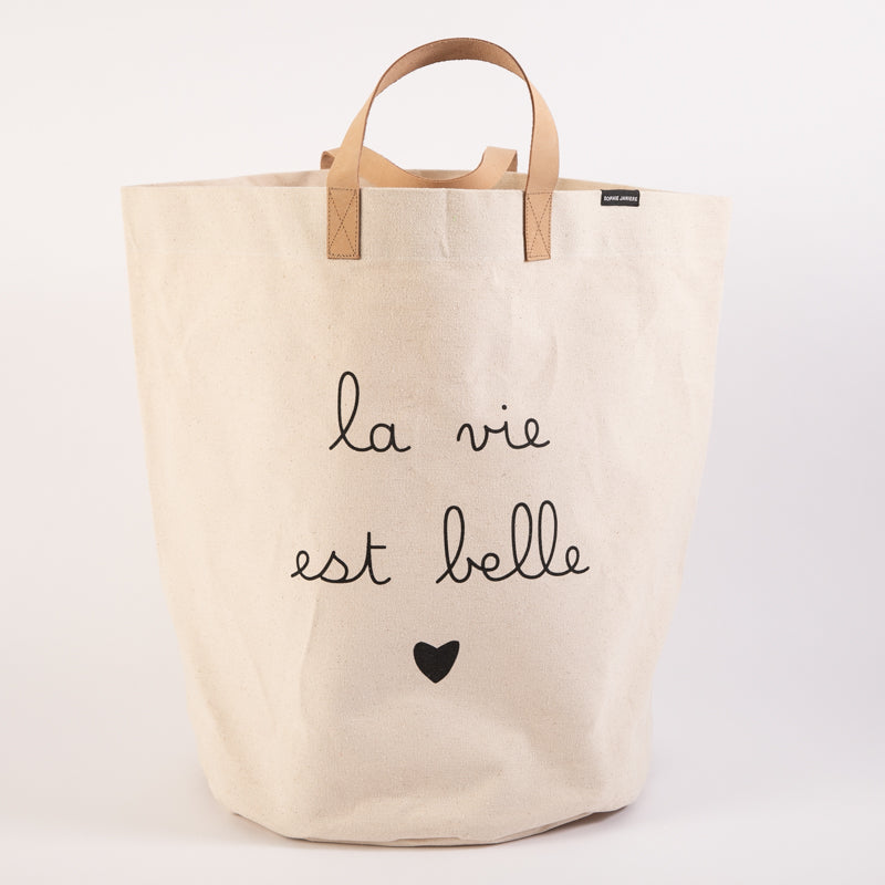 corbeille à linge la vie est belle