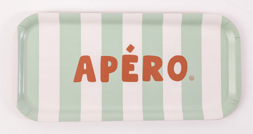 Plateau rectangle rayures apéro