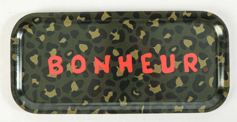 Plateau rectangle léopard bonheur