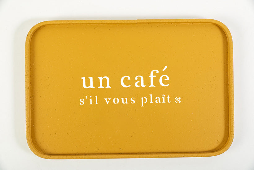 Plateau liège 20x30cm un café svp