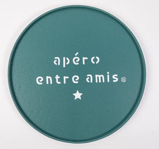 Plateau liège rond apéro entre amis