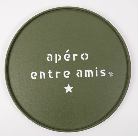 Plateau liège rond apéro entre amis