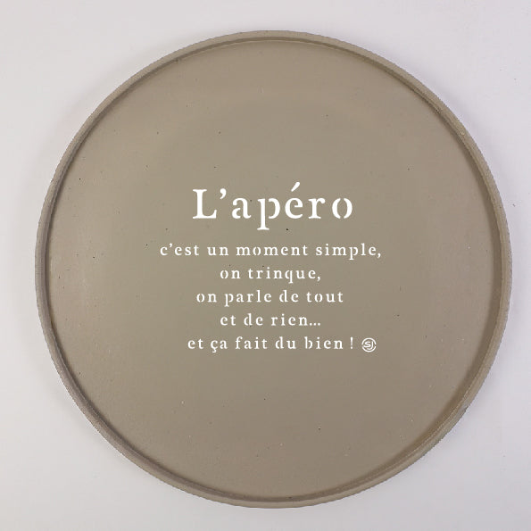 Plateau liège rond l'apéro