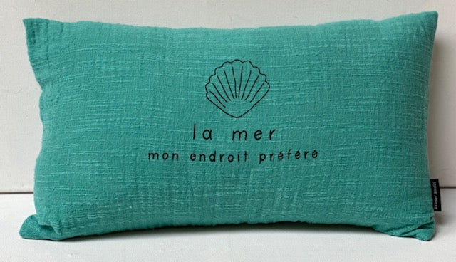 Coussin rectangle la mer mon endroit préféré