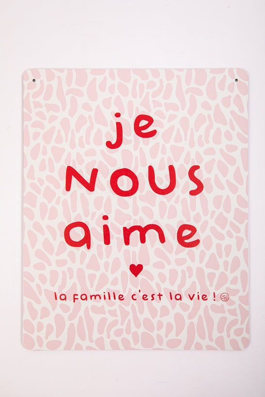 Plaque décorative la famille c'est la vie