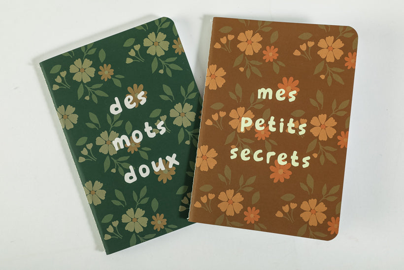 Lot de 2 carnets fleurs