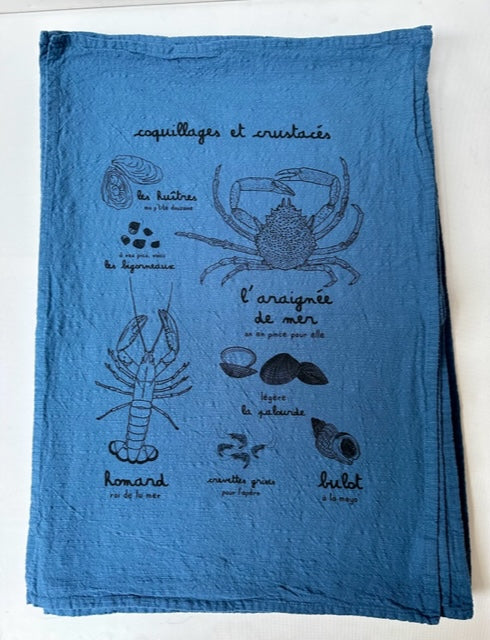 Torchon coquillages et crustacés