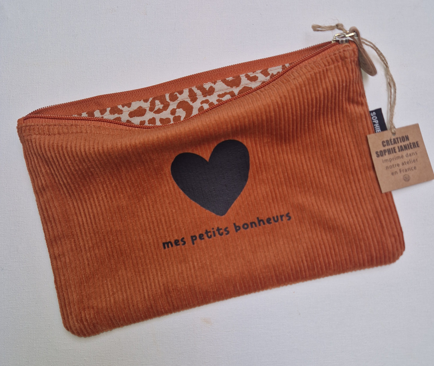 Trousse plate velours mes petits bonheurs