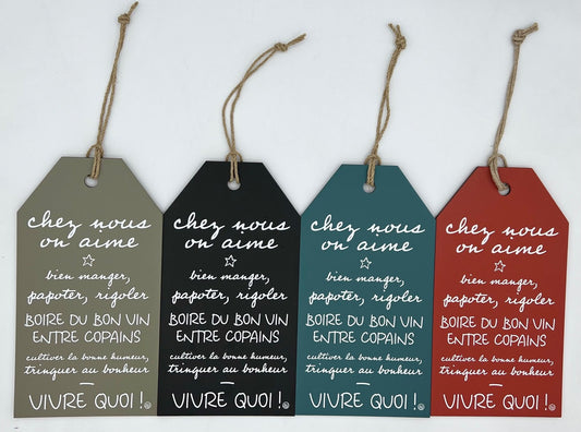 Pancarte message chez nous on aime
