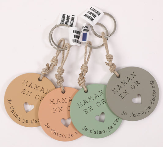 Porte-clés maman en or