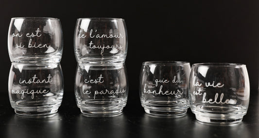 6 verres ronds la vie est belle
