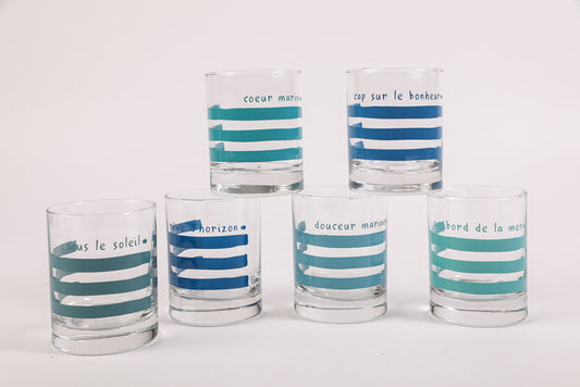 6 verres Gina marinière
