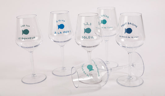 6 verres incassable poisson tout baigne