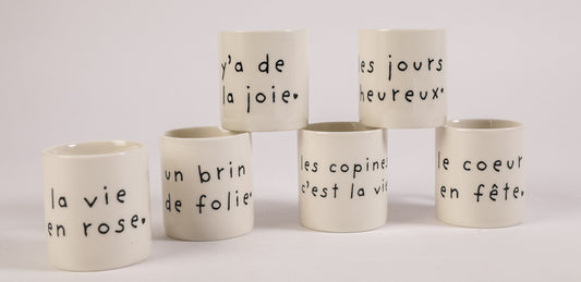 6 mini mugs les copines c'est la vie