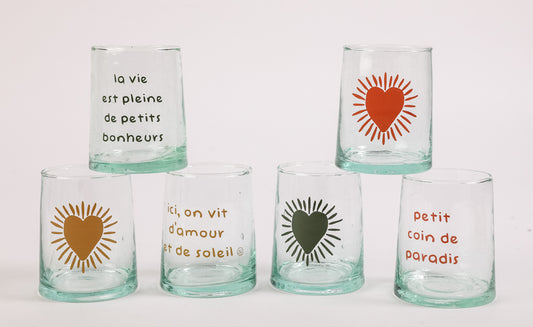 6 verres Beldi gm cœurs soleil