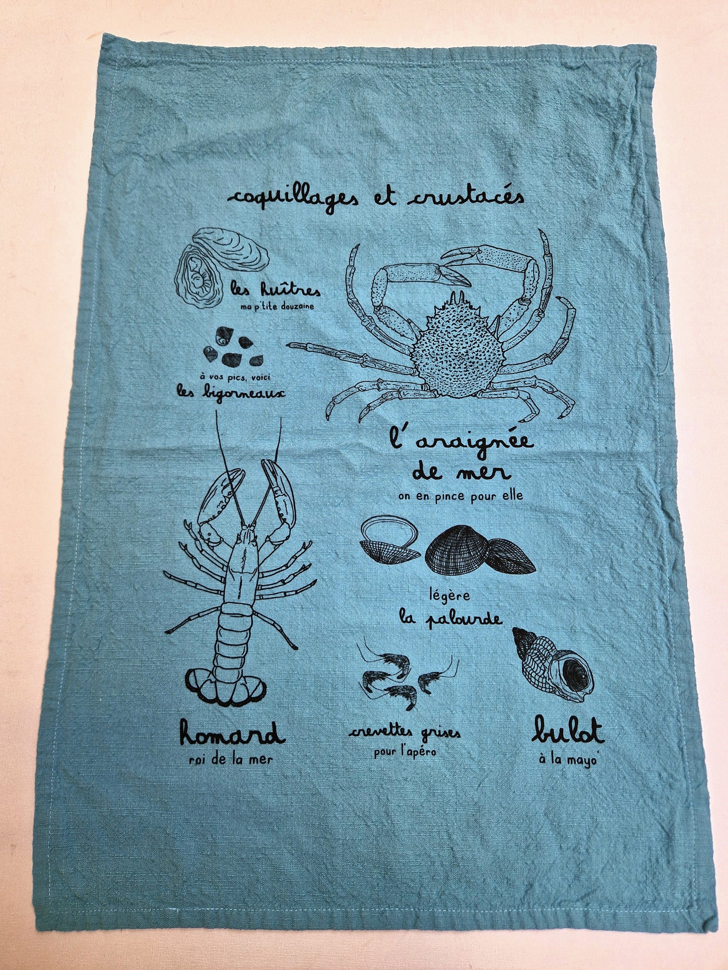 Torchon coquillages et crustacés