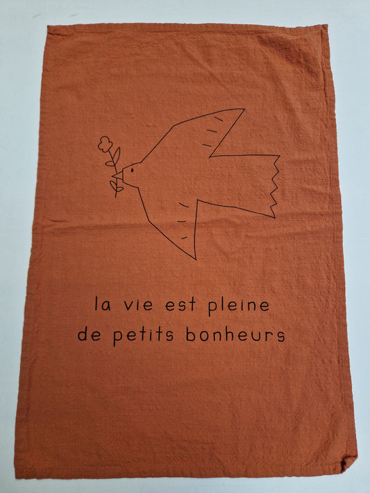 Torchon oiseau petits bonheurs