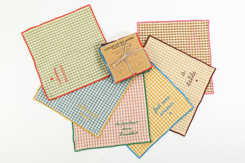 Lot de 6 serviettes de table cuisine maison