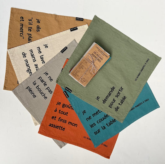 Lot de 6 serviettes de table les bonnes manières