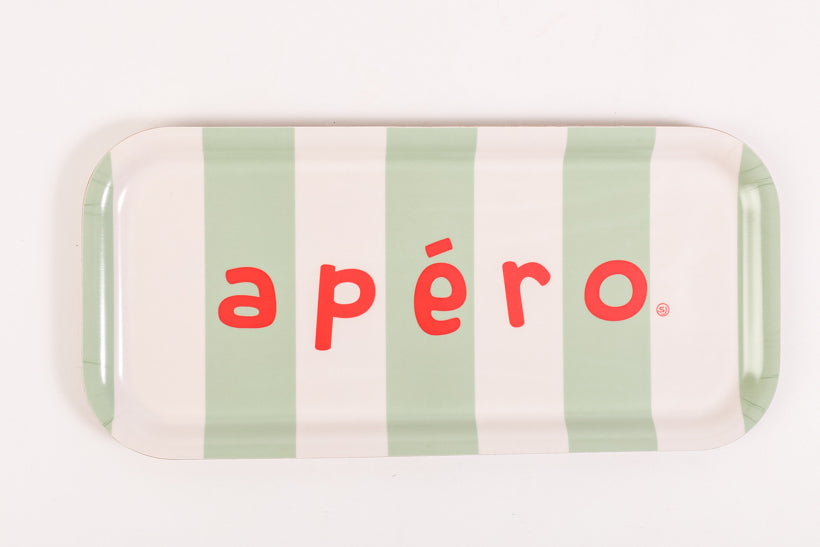 Plateau rectangle rayures apéro