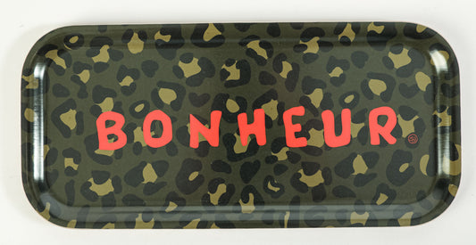 Plateau rectangle léopard bonheur