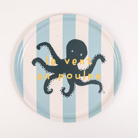 Plateau rond 35cm le vent en poulpe