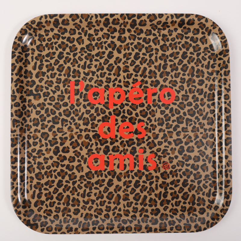 Plateau carré l'apéro des amis léopard