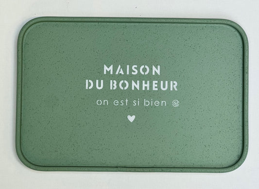 Plateau liège 20x30cm maison du bonheur