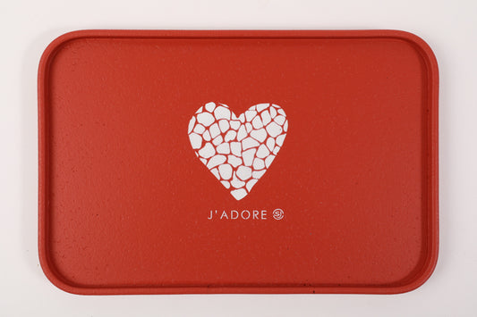 Plateau liège 20x30cm cœur j'adore