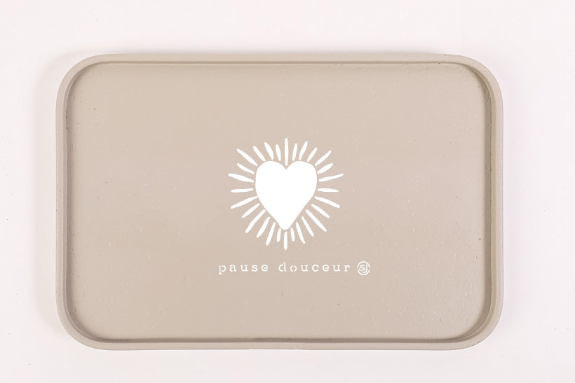 Plateau liège 20x30cm pause douceur