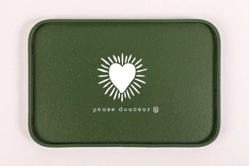 Plateau liège 20x30cm pause douceur