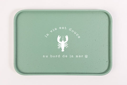 Plateau liège 20x30cm homard la vie est douce