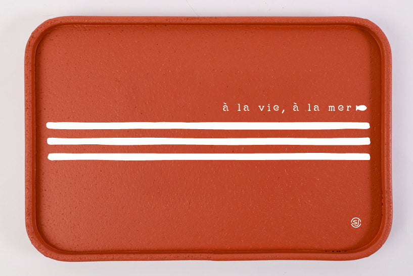 Plateau liège 20x30cm marinière