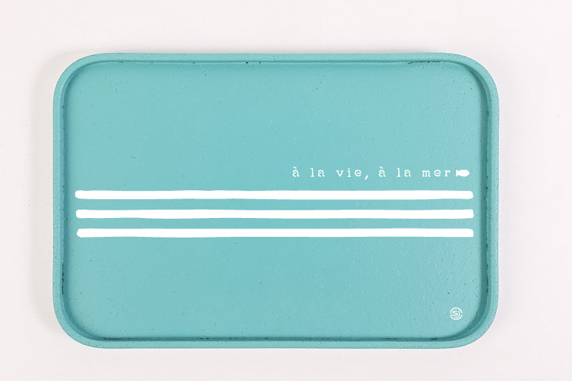 Plateau liège 20x30cm marinière