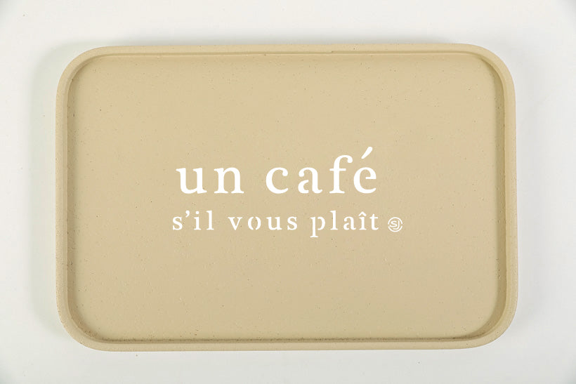 Plateau liège 20x30cm un café svp