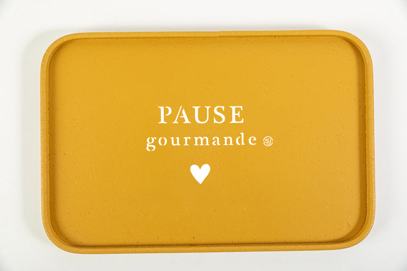 Plateau liège 20x30cm pause gourmande