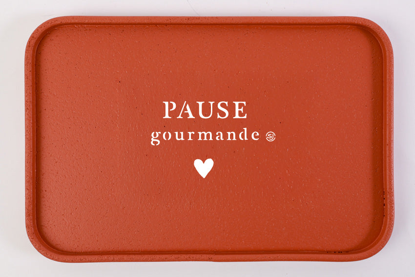 Plateau liège 20x30cm pause gourmande