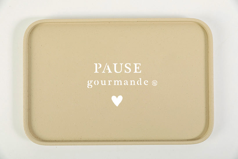 Plateau liège 20x30cm pause gourmande