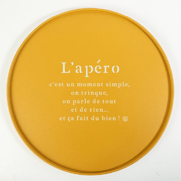 Plateau liège rond l'apéro