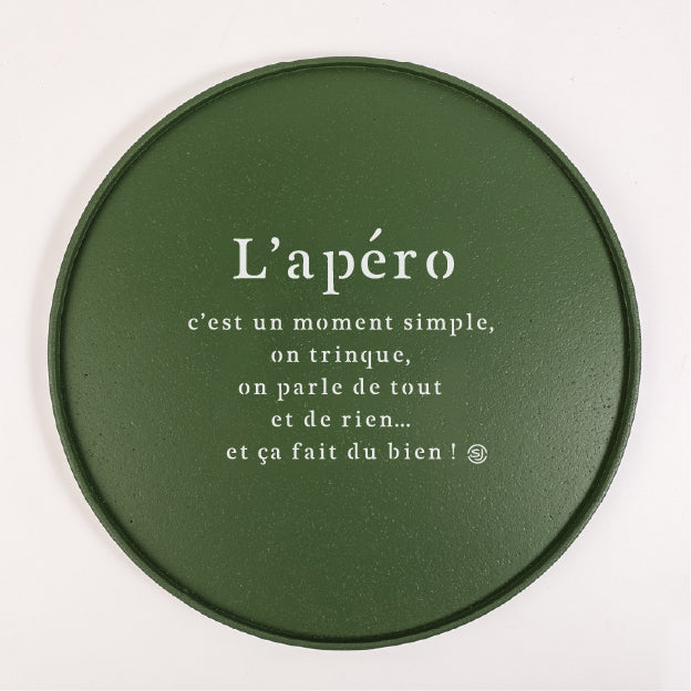 Plateau liège rond l'apéro