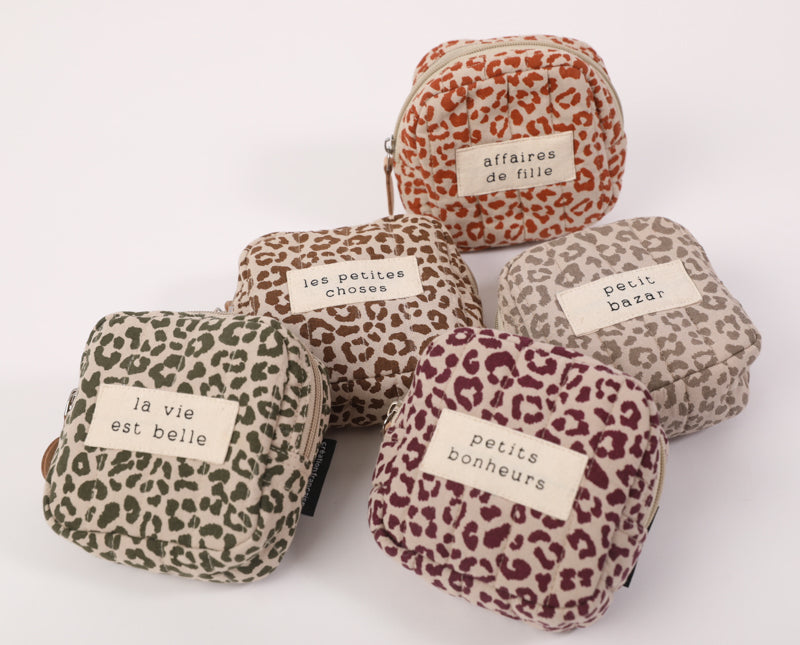 Trousse carré léopard