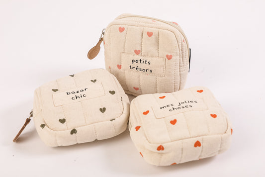 Trousse carrée cœurs