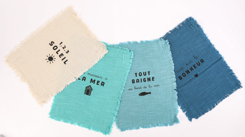 Lot de 4 essuie-mains cap sur le bonheur